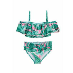 Jantzen Girls Two Piece Tropicana Pompom Bikini Multi Size 8
